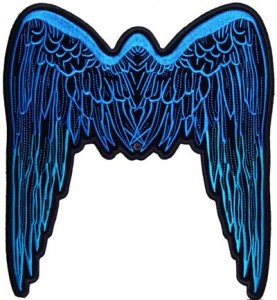 Blue angle wings patch