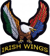 irish wings patch patch with irish and american flag