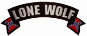 lone-wolf-rebel-rocker-patch There's got to be one with the flag of the South as well! Confederate Lone Wolf Patch