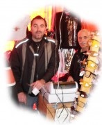 Fuat is also running a tent at Destination Daytona. A picture of his dad next to him on this shot.
