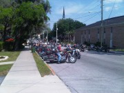 leesburg-bike-week-1 Main Street at Leesburg, Bikers parking their motorcycles for free at the very end of the main street
