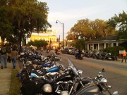leesburg-bike-week-8 Sunset over main street with the bikes parked