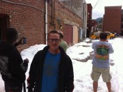 Snow in Sturgis Back alley off Junction Street at Sturgis covered in snow