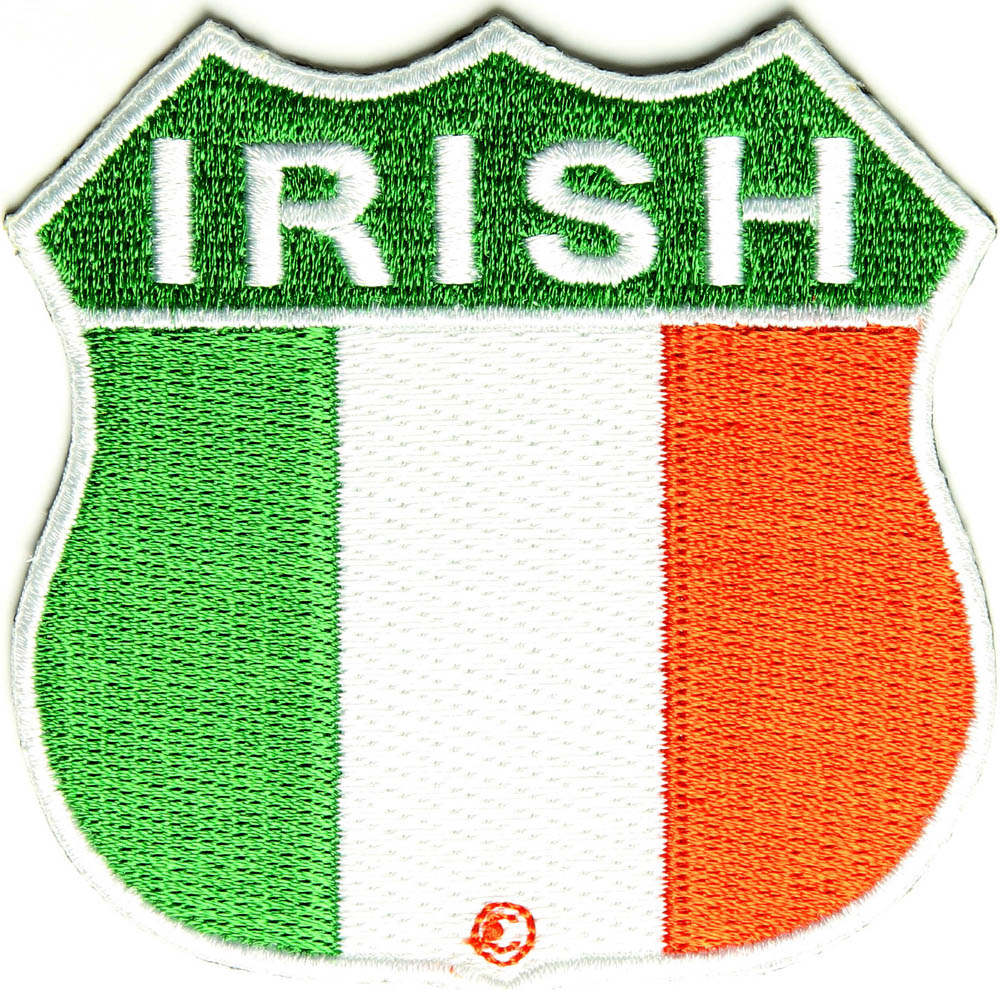 Iron on Irish Flag Shield Patch Embroidered Patches