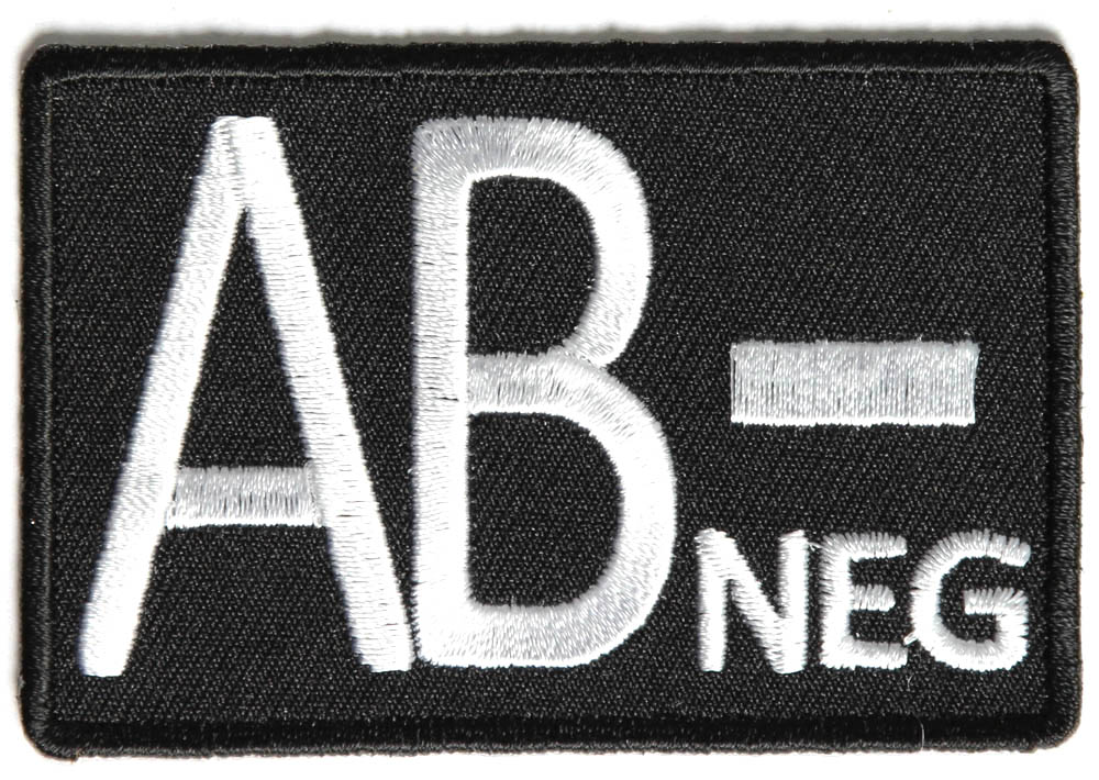 AB NEGATIVE Blood ID Patch Embroidered Patch