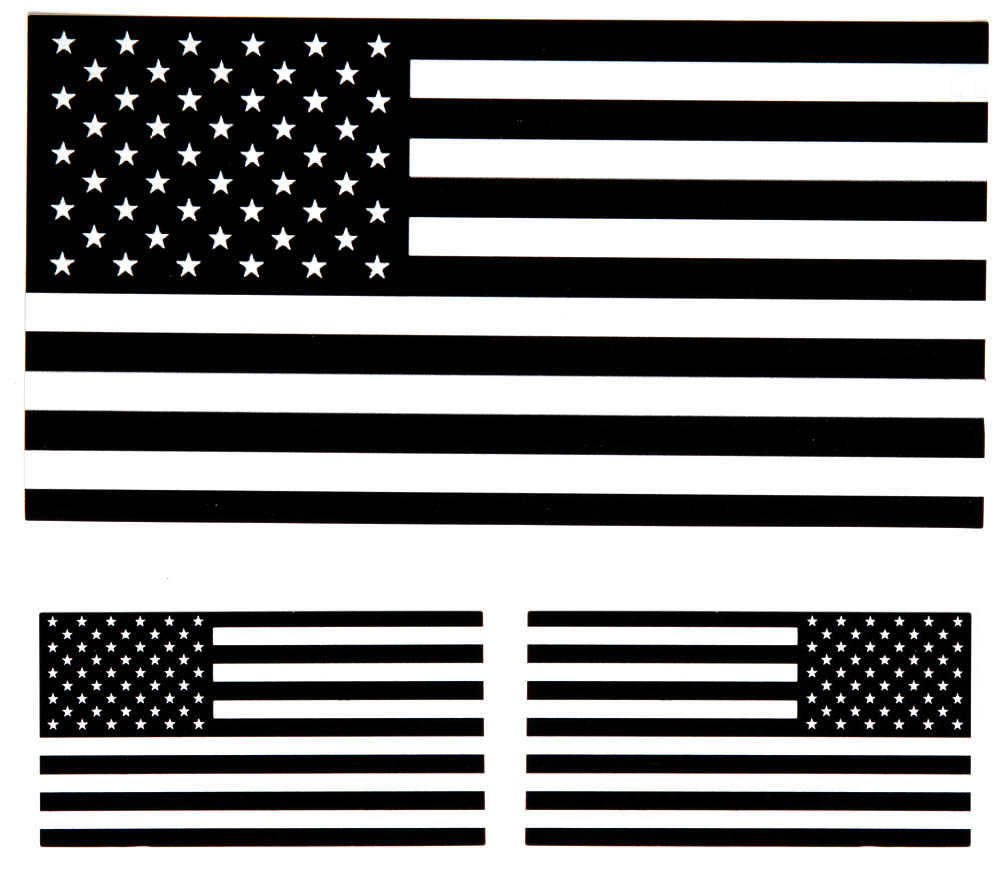Black White US Flag Stickers The Cheap Place