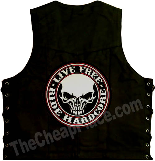 Reflective Skull Biker Vest PATCH Ride Hardcore Biker Patches TheCheapPlace