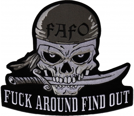 Fuck Around Find Out Skull With Dagger In Mouth Patch Large Skull Patches By Ivamis Patches