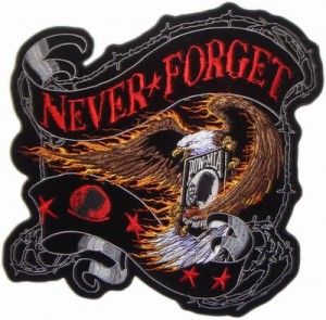 Never Forget POW MIA Eagle patch large back patch