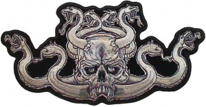 skull and snakes patch