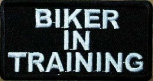 biker in training patch