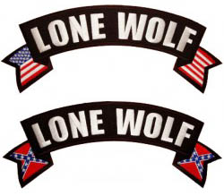 Lone Wolf Flag Rocker Patch