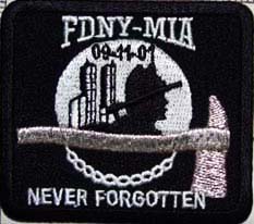 FDNY MIA Never Forgotten Patch