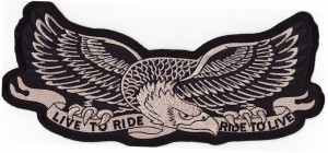 Live To Ride Eagle Patch Large