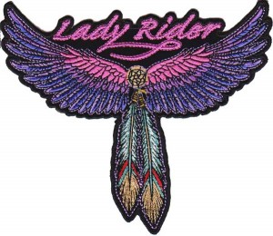 Lady Rider Wings and Feather Small Tribal Patch