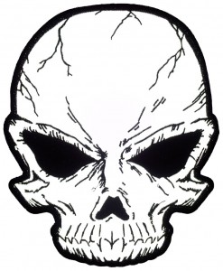 Reflective Large Cracked Skull Patch