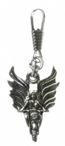 Angel on Bike Zipper Pull