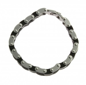 Chain and Leather Bracelet