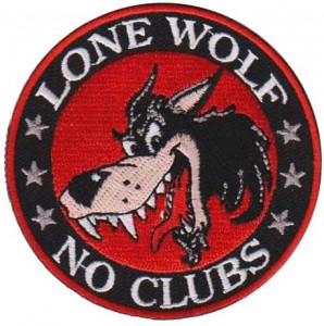 lone wolf no clubs patch