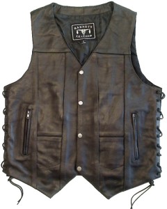 10 Pocket Leather Biker Vest