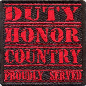 Duty Honor Country Red Patch