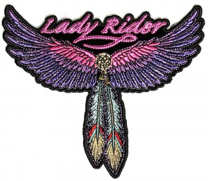 Lady Rider Wings and Feather Small Tribal Patch