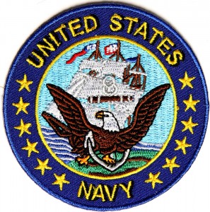 navy circle Patch