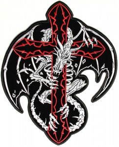Dragon Skeleton Cross Patch