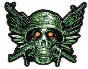 Green Gas Mask Skull Patch