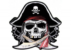 Arrr Matey Pirate skull patch