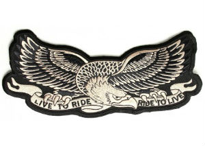 Large eagle biker patch