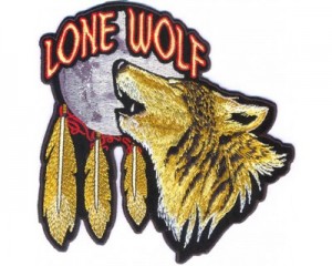 Lone Wolf Howling at the Moon Patch