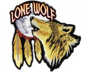  lone wolf howling at the moon patch