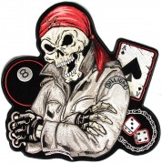 Biker Guy, 8 Ball, Ace of Spades, Dices and Fun Large Back Patch