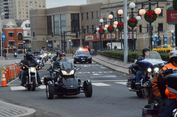 Elks Club bikers bring an early Christmas to special needs children