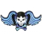 Pigtails Bow Skull and Wings Small Blue Patch