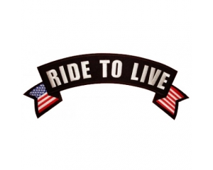 Ride To Live US Flag Rocker Patch