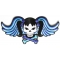 Blue Skull and Wings Embroidered Iron on Patch