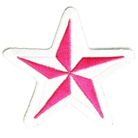 Pink And White Star Patch | Embroidered Patches Pink And White Star Patch | Embroidered Patches