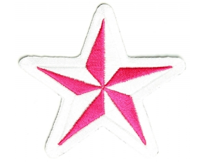 Pink And White Star Patch | Embroidered Patches