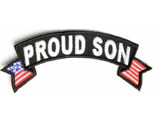 Proud Son US Flag Rocker Patch | US Coast Guard Military Veteran Patches
