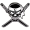 Large Skull Cross Swords Patch
