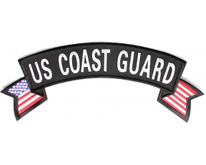 US Coast Guard Rocker With Flags Patch | US Coast Guard Military Veteran Patches
