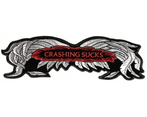 Crashing Sucks Jacket Patch Large Wings