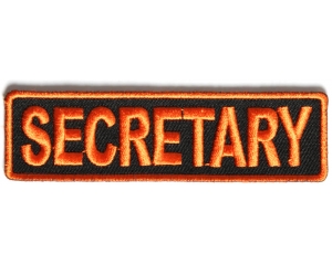 Secretary Patch 3.5 Inch Orange