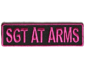 Sgt At Arms Patch 3.5 Inch Pink