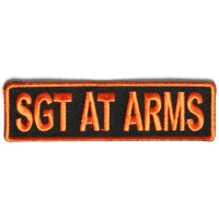 Sgt At Arms Patch 3.5 Inch Orange Sgt At Arms Patch 3.5 Inch Orange