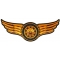 Spoked Motorcycle Wheel and Wings Orange Embroidered Iron on Patch