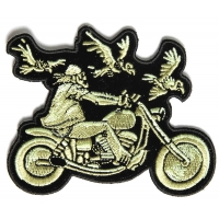 3 Vultures and Biker Small Fun Patch 3 Vultures And Biker Small Fun Patch | Embroidered Biker Patches