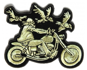 3 Vultures And Biker Small Fun Patch | Embroidered Biker Patches